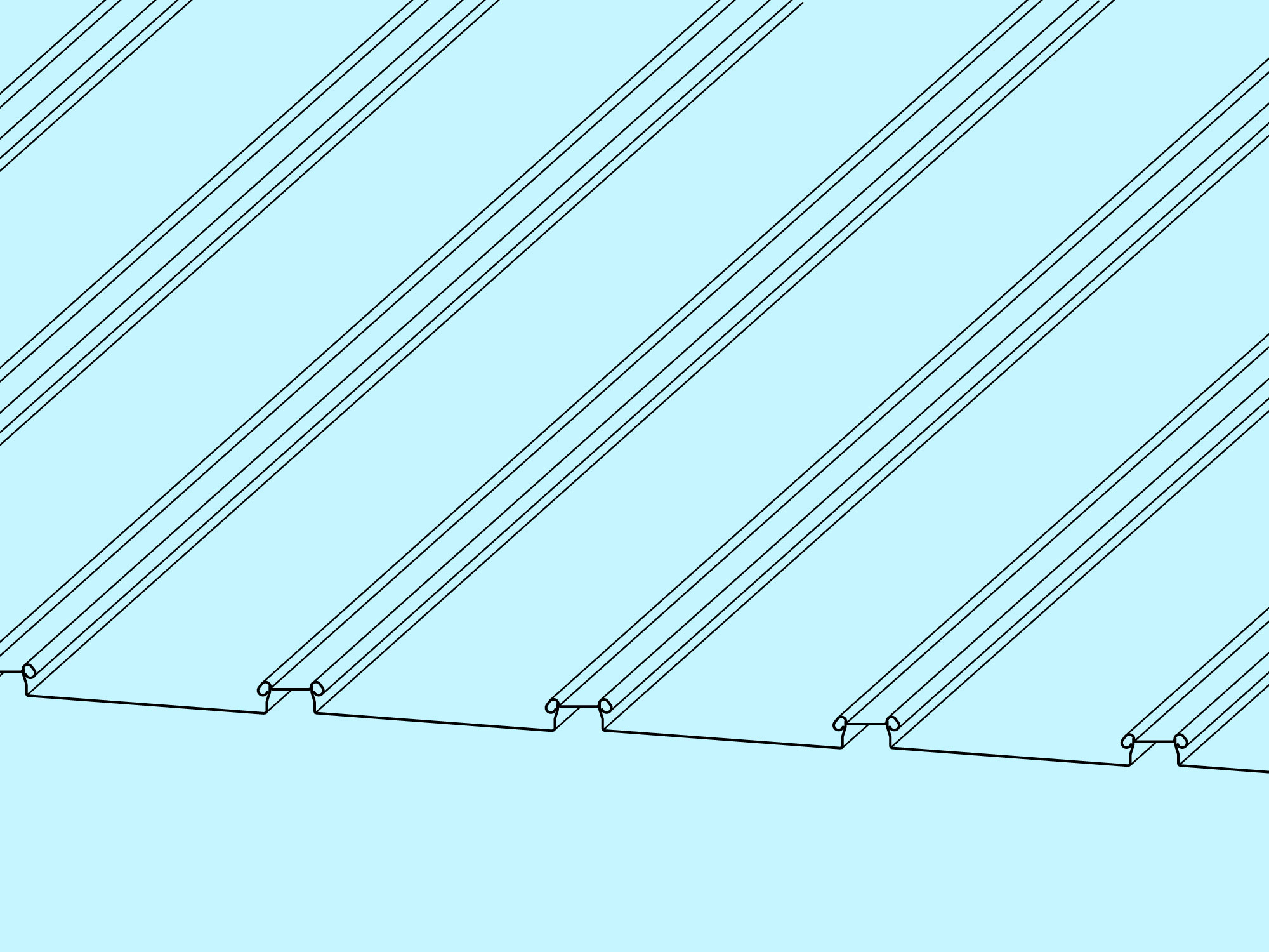 丸ハゼ式瓦棒葺巾35ｍｍ心木無し